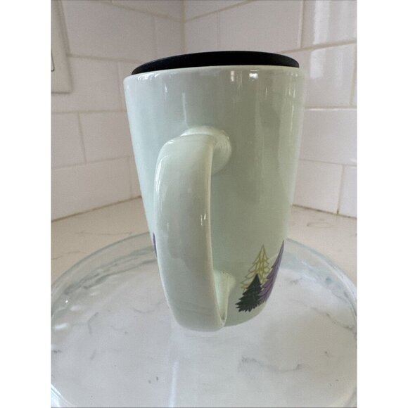 Starbucks Christmas Coffee Mug 2020 Light Mint Green w/ Trees 12oz. PreOwned - Picture 3 of 11